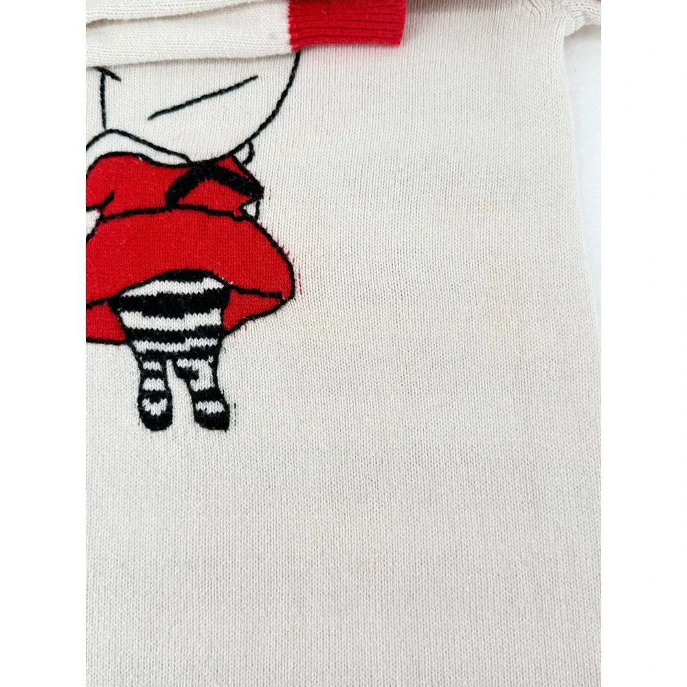 Olivia for Gymboree Girls Red Cream Olivia the Pig Striped Sweater Dress Size 10